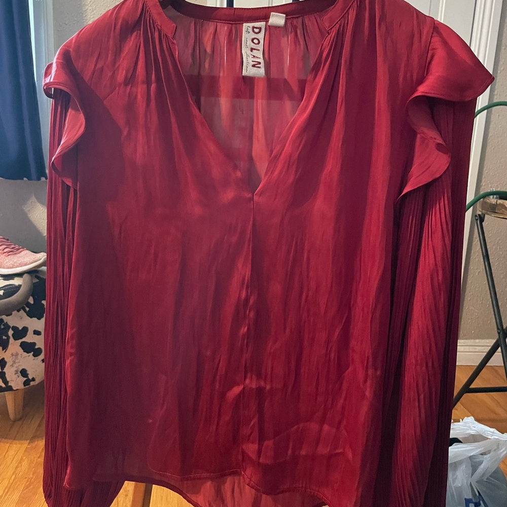 Dolan Ruby Red Blouse - image 1
